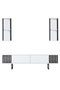 Hanah Home Chrome Line Mueble de TV Blanco y Negro